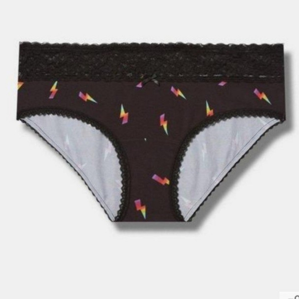Torrid Cotton Mid-Rise Hipster Lace Trim Panty